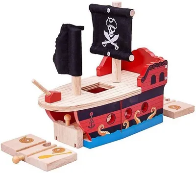 Jucarie din lemn Bigjigs - Corabia piratilor