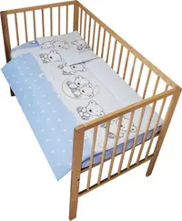 Lenjerie patut cu 3 piese Teddy on the Moon Blue