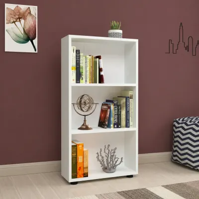 Biblioteca din PAL 55,3x20x106,2 cm, cu 3 rafturi, pentru carti si decoratiuni