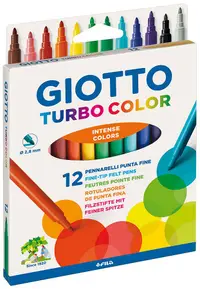 Pixuri cu pâslă Giotto Turbo - Lavabil, 12 culori