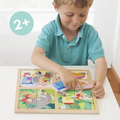 Set de 8 puzzle-uri din lemn