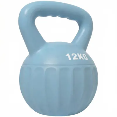 SPORTNOW Kettlebell 12 kg, ganteră cu mâner antiderapant, kettlebell pentru musculație, antrenament, pentru sală, albastru | Aosom Romania