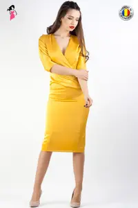 Rochie MOZE de ocazie mulata pe corp cu decolteu petrecut