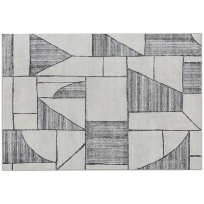 HOMCOM Covor Modern Antiderapant cu Linii Geometrice din Poliester, Multicolor | Aosom Romania
