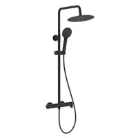 Sistem de dus Roca Vega Plus A5A9A6ENB0, aparent, 250 mm, 1 functie, mat, Negru