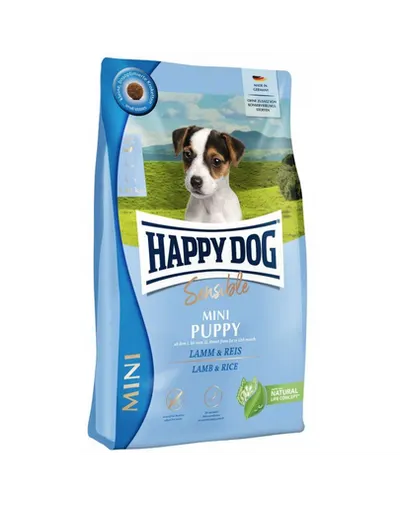HAPPY DOG Sensible Mini Puppy 4kg Hrana uscata pentru catei talie mica, cu miel si orez