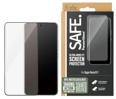 Protector de sticlă SAFE - Ultra Wide Fit, Oppo Reno 13F, transparent