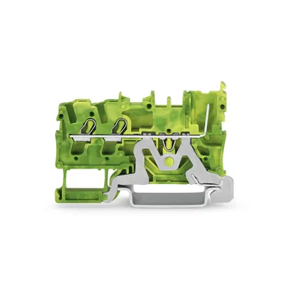 2-conductor/1-pin ground carrier terminal block; suitable for Ex nA applications; for DIN-rail 35 x 15 and 35 x 7.5; 2.5 mm²; Push-in CAGE CLAMP®; 2,50 mm²; green-yellow