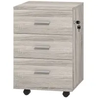Vinsetto Comodă de birou cu 3 sertare Roți Încuietoare 2 Chei Arhivator Mobil pentru Studiu Living 40x40x61,5 cm Gri | Aosom Romania