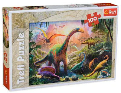 Puzzle Trefl din 100 de piese - Pamantul dinozaurilor
