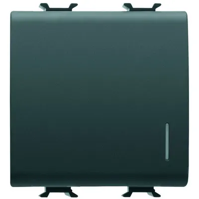 Intrerupator cap scara cu led 2 module Gewiss Chorus GW12072, negru satin