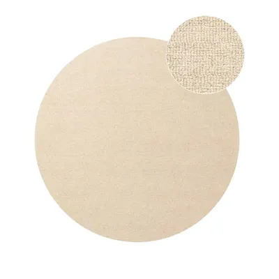 Covor bej țesut manual rotund din lână ø 160 cm Puristic Knots – Elle Decoration