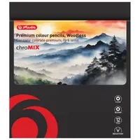 Creioane color fara lemn, 7.2mm, 12buc/set, chroMIX, Herlitz