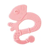 Jucarie copii Chicco pentru dentitie din silicon, Cameleon roz, 2luni+