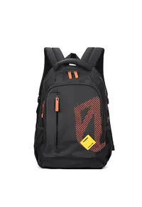 Rucsac cu imprimeu si compartiment pentru laptop - Negru