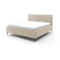 Pat matrimonial bej tapițat cu spațiu de depozitare cu somieră 180x200 cm Lizzano – Meise Möbel