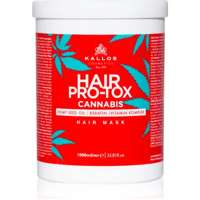 Kallos Hair Pro-Tox Cannabis masca de par regeneratoare cu ulei de canepa 1000 ml