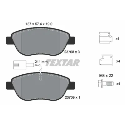 Set placute frana, frana disc TEXTAR 2370802