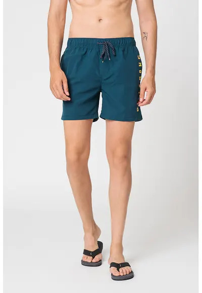 Pantaloni scurti de baie cu logo All Day Heritage - Albastru petrol