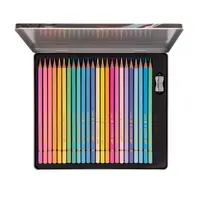 Creioane colorate, 24buc/set, culori pastel, cutie metalica, Daco