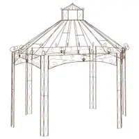 Gossi pavilion de gradina, maro antichizat, 400x258x378 cm, fier