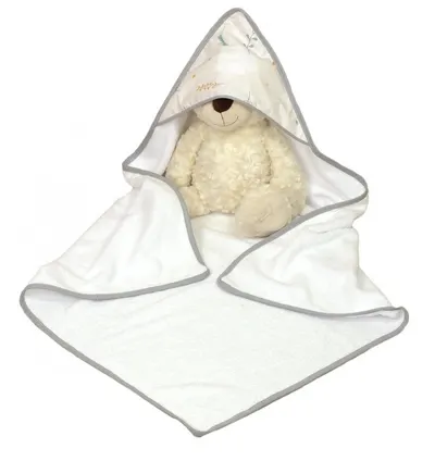 Prosop de baie pentru bebelusi din bumbac cu gluga Airy Beige 75 x 75 cm