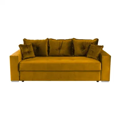 Canapea extensibila ARISSA, 3 locuri, cu arcuri, galben, 235x110x77 cm