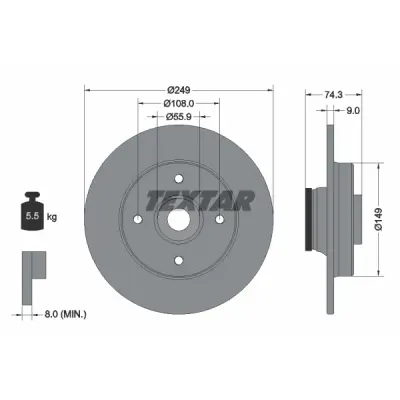 Disc frana TEXTAR 92194103