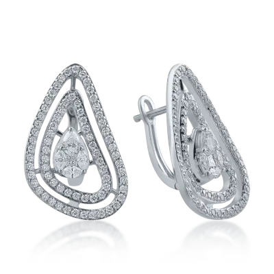 Cercei din aur alb cu diamante de 1.271ct