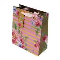 Punga hartie L Stripe Floral New
