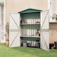 Gossi magazie de gradina, verde, 116x45x175 cm, otel zincat