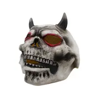 Mască pentru Halloween, Amscan, model demon craniu, gri cu coarne negre și ochi roșii, one size