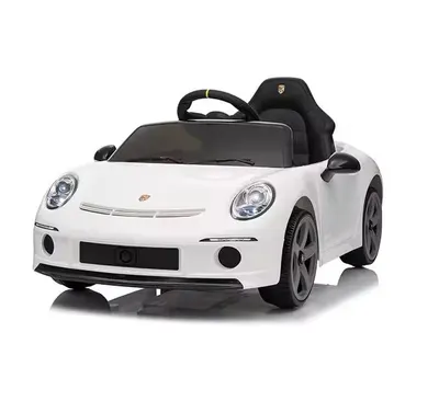 Masinuta electrica pentru copii Porsche RUF GT White cu licenta ,Telecomanda parinti 2,4G,2 motoare x 45w,Acumulator 12V4.5Ah,Roti EVA,Scaun din piele,2 Viteze,Sistem troller,MP3,USB,Bluetooth,Usi cu deschidere,Suspensii