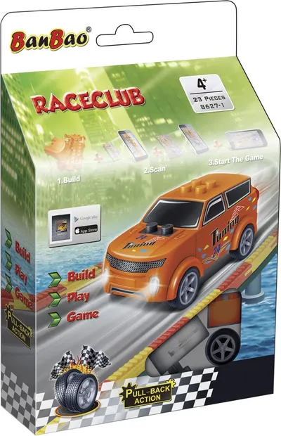 Constructor BanBao - Mini Cart, 26 de piese, portocaliu