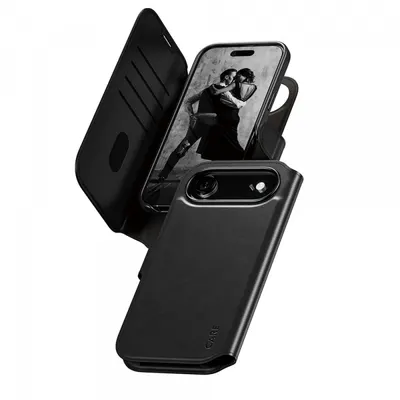 Husa MagSafe pentru Apple iPhone 17 Air, PanzerGlass, Care Feature Tango Two-in-One, Neagra
