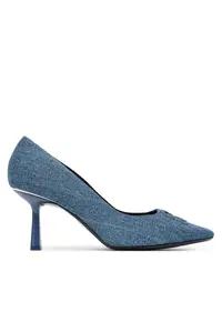 Pantofi dama - tocuri - culoare albastru inchis - material textil -