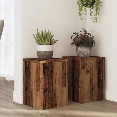 Gossi suporturi de plante 2 buc. lemn vechi 25x25x35cm lemn prelucrat