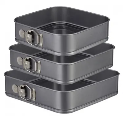 Set 3 Tavi forma patrata pentru Prajituri/Tort
