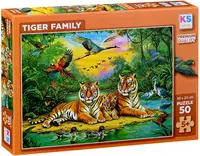 Puzzle KS Games din 50 piese - Familia tigrilor
