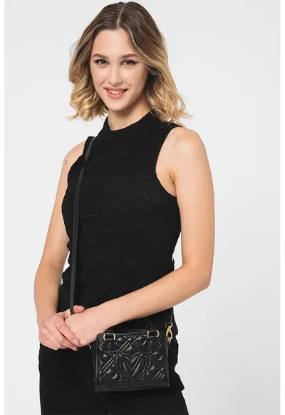 Bluza fara maneci din dantela - Negru