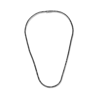 Colier tennis din aur alb cu diamante negre de 7.4ct