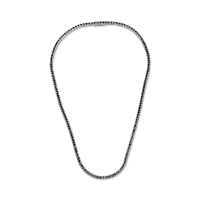 Colier tennis din aur alb cu diamante negre de 7.4ct