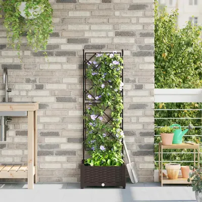 vidaXL Vază pentru Grădină Maro 40 x 40 x 125,5 cm PP