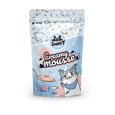 Recompense pentru pisici Mr. Bandit CAT Creamy Mousse, somon, 60 g