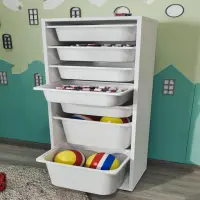 Dulap Multifuncțional cu 7 Coșuri, 125x45,4x30 cm