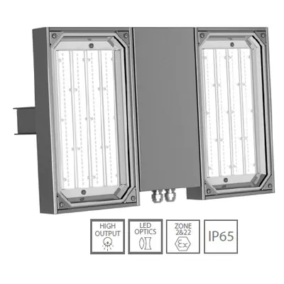 Corp de iluminat antiexplozie cu optica speciala EXL 380 LED 90W