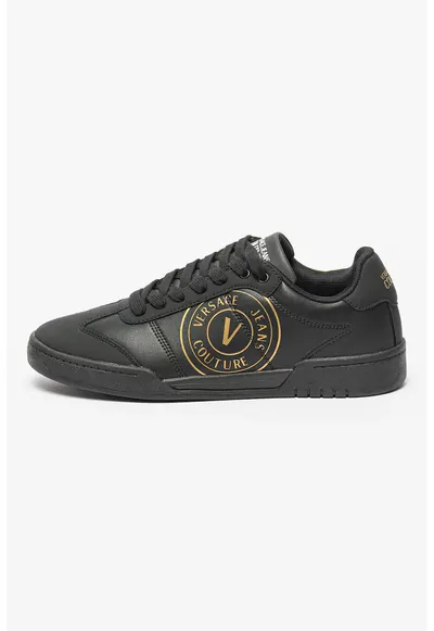 Pantofi sport de piele si piele ecologica - Negru