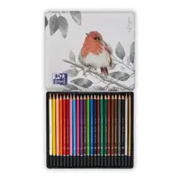 Creioane color, 24buc/set, in cutie metal, Oxford Artistic
