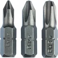 Set 3 biti pentru insurubare, Bosch 2609255964, PH 1 - 2 - 3, 25 mm
