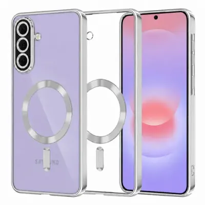 Husa MagSafe pentru Samsung Galaxy A37 5G, Techsuit, Luxury Crystal, Argintie